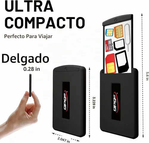 Vista 5 de Funda de seguridad móvil para viajes, estuche rígido y organizador compacto para todos los tipos de SIM, tarjetas Nano y Micro SD, kit