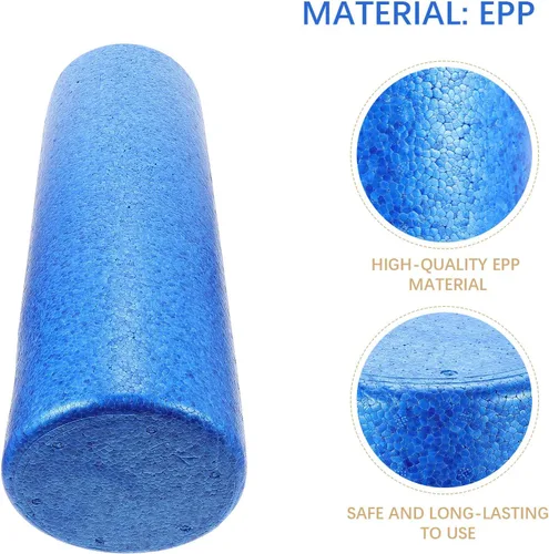 Vista 9 de Wakauto Rodillo de yoga de alta densidad para masaje muscular profundo y alivio de tensión, masajeador corporal Epp firme para fitness, relajación