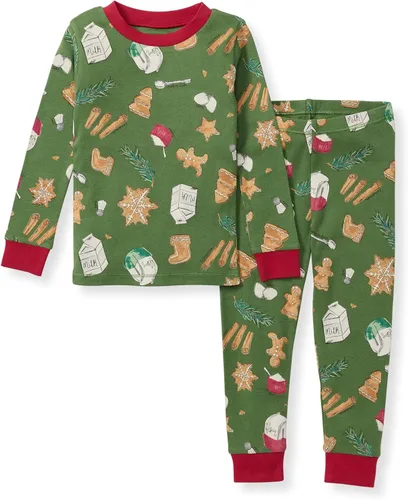 Vista 24 de Burt's Bees Baby Pijama de algodón orgánico para niñas, conjunto de pijama 100% algodón para niños pequeños y niños, tela suave y elástica Trébol