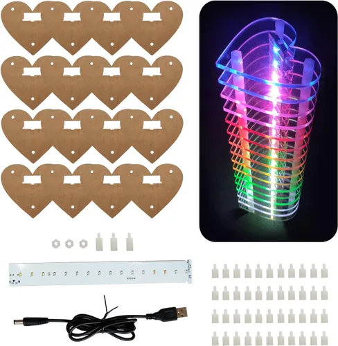 Vista 10 de Kit electrónico DIY de espectro de audio de 16 LED, micrófono incorporado para recopilar música (PP16-redondo)