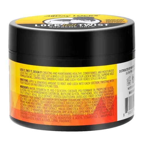 Vista 3 de AllDay Locks Lock N Twist (5 onzas) Sujeción suprema, sin encrespamiento ni descamación Gel fijador hidratante y nutritivo Con infusión de uva