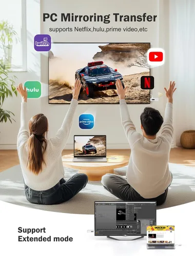 Vista 8 de Lemorele Kit de transmisor y receptor HDMI inalámbrico, extensor HDMI inalámbrico portátil, rango de 164 pies, 1080P Full HD, para transmisión