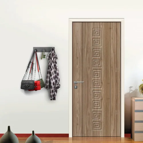 Vista 4 de VIRFIN Soporte para llaves de pared con 2 cintas autoadhesivas, sin daños, con 3 ganchos para llaves para entrada, puerta, baño, cocina (negro)
