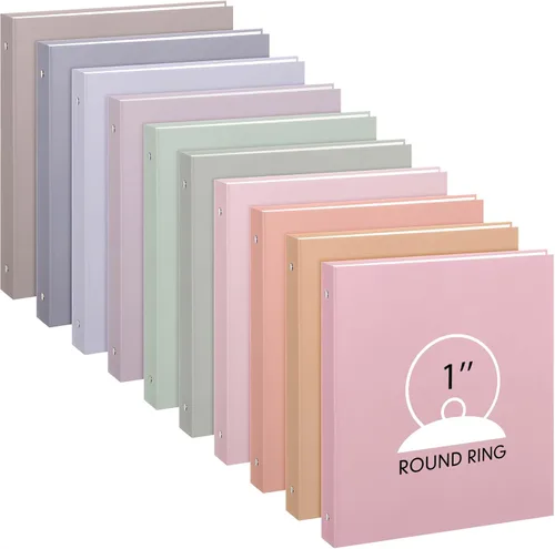 Vista 12 de Ctosree - Paquete de 10 carpetas de 3 anillas de colores con 2 bolsillos de tapa dura, hoja suelta para mujeres, hombres, profesores, estudiantes