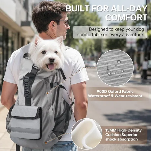 Vista 6 de Mochila transportadora para perros pequeños y medianos, bolsa de viaje