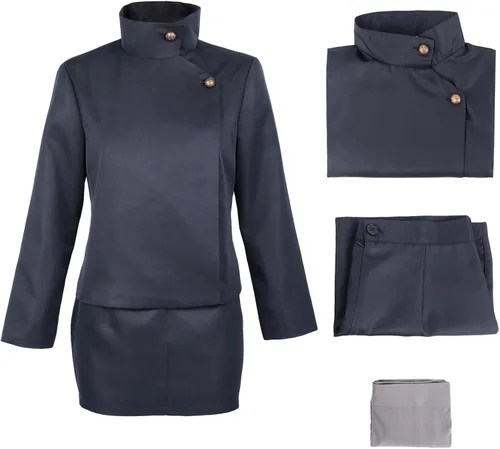 Vista 4 de DAZCOS Ieiri Shoko - Disfraz de cosplay, falda de talla estadounidense para mujer, uniforme con medias