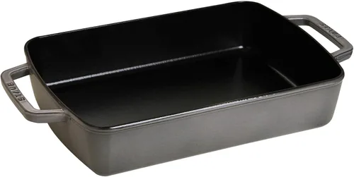 Vista 6 de Staub Asador de hierro fundido de 12 pulgadas x 8 pulgadas, negro mate