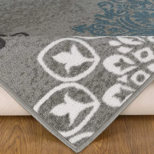 Vista 5 de Antep Rugs - Alfombra moderna, con diseño floral y antideslizante (no se desliza), de perfil bajo con parte trasera de goma, alfombra de área