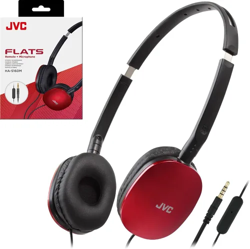Vista 8 de JVC Flats - Auriculares plegables y coloridos con control remoto y micrófono, 3.94 pies, chapado en oro de 0.138 in, enchufe delgado, HAS160MA