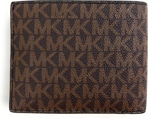 Vista 2 de Michael Kors Cooper Billfold para hombre con cartera para pasaporte marrón Multi