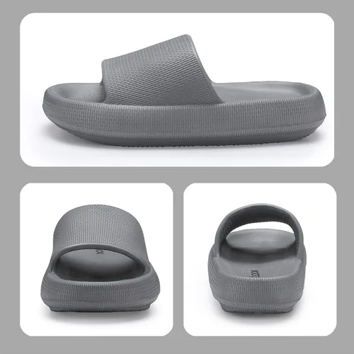Vista 2 de Sandalias Cloud Slides para mujeres y hombres de secado rápido, antideslizantes, suela gruesa y suave, pantuflas de ducha para interiores