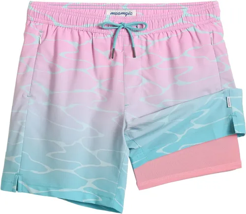 Vista 40 de maamgic Traje de Baño para Hombre 2 en 1, Pantalones Cortos de Natación de 17.8 cm para Hombre, Trajes de Baño, Pantalones Cortos de Tabla