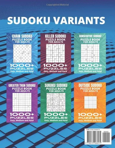 Vista 2 de Samurai Sudoku Puzzle Book For Adults - 1120 Puzzles Overlapping Into 224 Samurai Puzzles 2 Puzzles Per Page, Easy, Medium, Hard and Extreme
