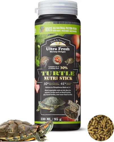 Vista 2 de Ultra Fresh - Palillo Nutritivo para Tortugas, Gamba Silvestre, Comida Acuática Enriquecida con Calcio y Vitamina D con Probióticos para Tortugas