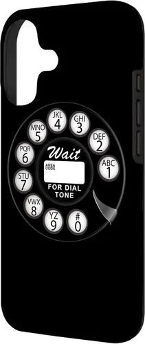 Vista 2 de Divertida caja del teléfono del dial rotatorio analógico retro retro negro lindo negro para el iPhone 17
