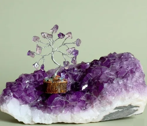 Vista 6 de Conjunto de Árboles de Cristal de 12, Regalos Pensados para Mujeres, Decoración de Escritorio de Oficina, Hogar, Decoración de Estante para Energía