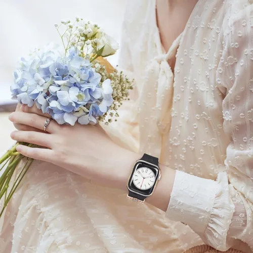 Vista 7 de Correa de Reloj con Adornos (Correa Incluida), Compatible con Correa de Apple Watch 38mm 40mm 41mm 42mm(S10), Accesorios de Correa de Silicona