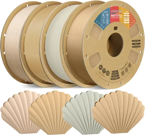 Vista 41 de OVERTURE Matte PLA Filament 1.75mm 1kg for FDM 3D Printer (Baby Pink)