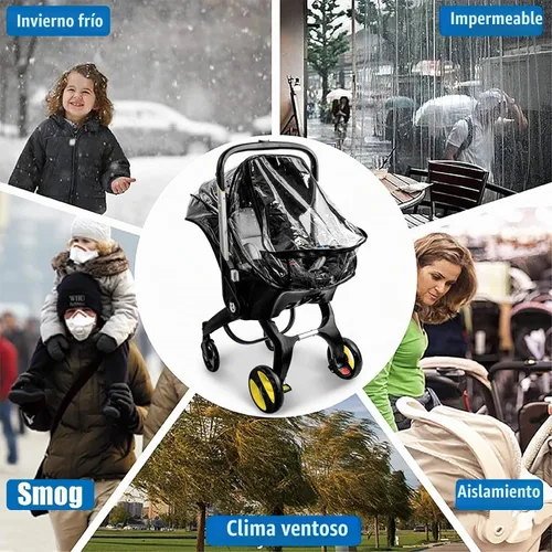 Vista 7 de Funda de lluvia para asiento de automóvil, compatible con cochecito