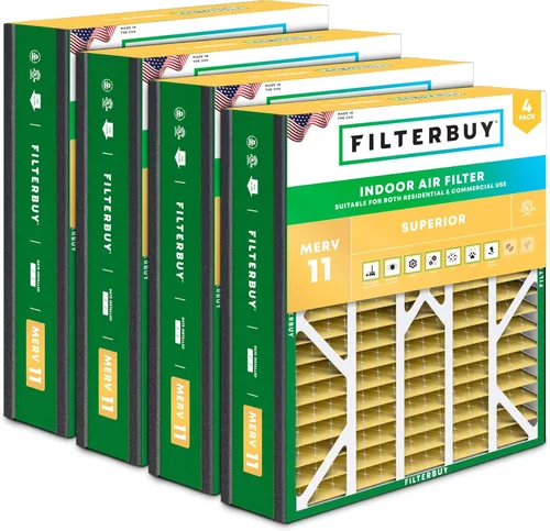 Vista 18 de Filterbuy Filtro de aire MERV 11 de 10 x 17 x 2 pulgadas Defensa Superior contra Mascotas y Alergias (paquete de 4), filtros exteriores plisados