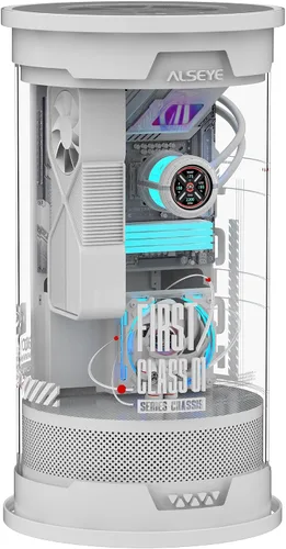 Vista 11 de ALSEYE Rams2.0 - Carcasa de PC de torre media Micro-ATX/ITX MATX, panel lateral de vidrio templado, filtros de polvo de control ARGB compatibles
