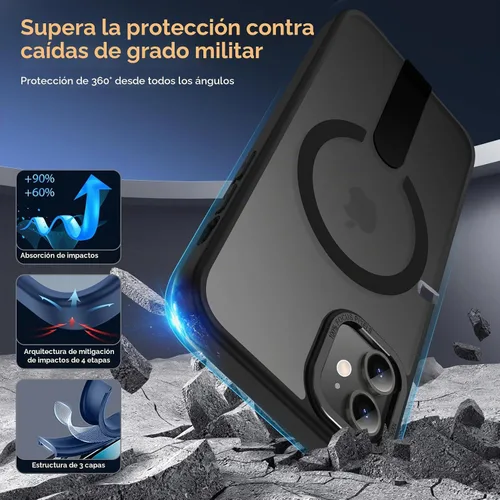 Vista 6 de Funda para iPhone 11 Compatible con Magsafe, Soporte Invisible Incorporado [Prueba de caída de grado militar] Funda protectora delgada y a prueba