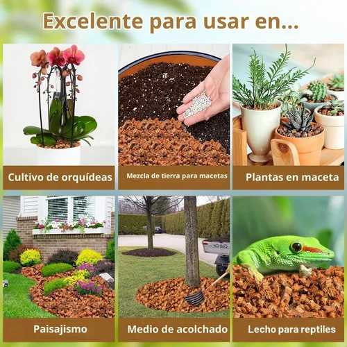 Vista 6 de Riare - Chips de fibra de coco orgánica de 10 libras para plantas, sustrato de cáscara de coco
