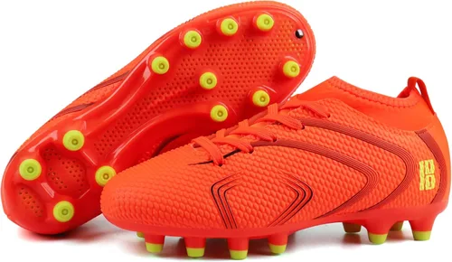 Vista 2 de brooman Zapatos de fútbol para niños y niñas, zapatos de fútbol para exteriores