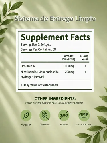 Vista 5 de Urolitina Un suplemento NMNH para el envejecimiento mitocondrial, saludable