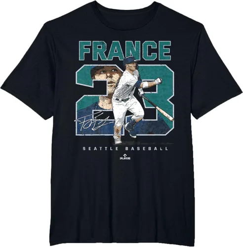 Vista 13 de Number and Portrait Ty France Seattle MLBPA Camiseta, Negro