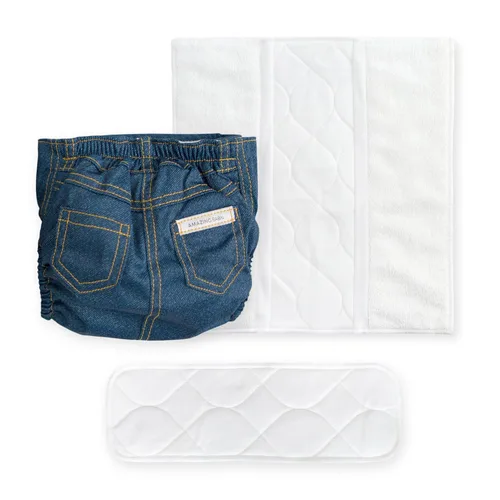 Vista 7 de Amazing Baby SmartNappy Cubre pañal de mezclilla NextGen Hybrid Azul pastel