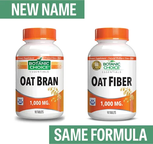 Vista 2 de Botanic Choice Fibra de avena - Suplemento dietético natural para la salud digestiva - Mujeres y hombres - 90 tabletas (1000 mg)