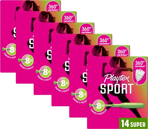 Vista 23 de Playtex Tampones deportivos de absorción regular, sin fragancia, 18 unidades, tampones regulares para mujeres, cuidado femenino, tampón Playtex