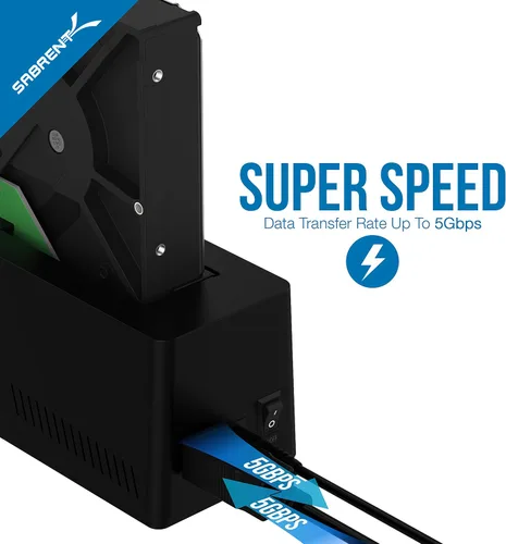Vista 7 de SABRENT Estación de acoplamiento de disco duro externo USB 3.0 a SATA para disco duro de 2,5" o 3,5" ' SSD [compatible con UASP] (EC-UBLB)
