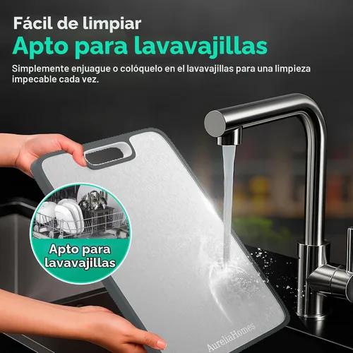 Vista 6 de Tabla de cortar de titanio de 16 x 11 pulgadas, tablas de cortar de doble cara, no tóxicas, tablas de cortar de titanio para cocina, ideal
