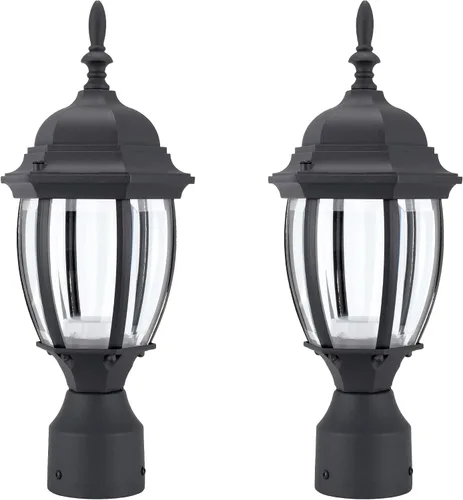 Vista 10 de LIT-PaTH Accesorio de iluminación LED para exteriores, farol de poste, 9.5 W, 800 lúmenes, blanco cálido de 3000 K, carcasa de aluminio más vidrio