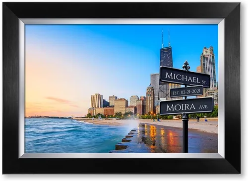 Vista 85 de IPIC - Personalized Framed Canvas with Custom Street Sign in Boston Personalized Street Signs with Names, Custom Canvas Print, Boston Sunset