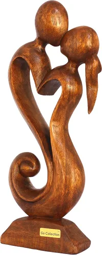Vista 3 de G6 Collection Estatua de escultura abstracta de madera de 12 pulgadas hecha a mano – Amor eterno – Arte de regalo decorativo para decoración