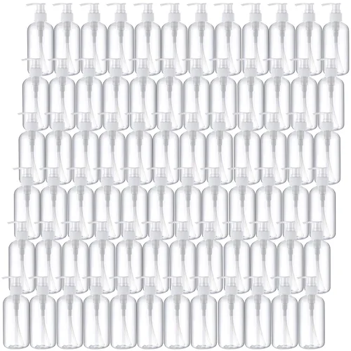 Vista 10 de 48 piezas dispensador de loción con bomba recargable dispensador de champú acondicionador dispensador de jabón de manos plástico vacío 8 oz/250 ml