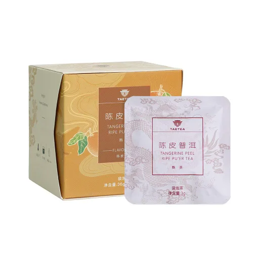 Vista 7 de TAETEA Puerh - Bolsas de té, paquete surtido de bolsitas de té Pu-erh con té Puerh fermentado envejecido, hojas sueltas, 12 bolsas (jazmín)