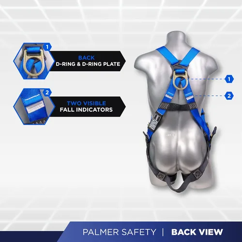 Vista 3 de Palmer Safety V5504 Kit de techado, arnés de construcción, conjunto de línea de vida vertical y bolsa de lona
