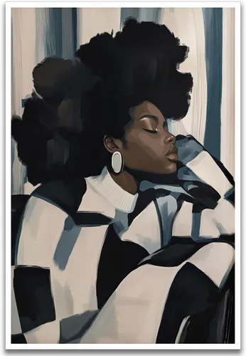 Vista 9 de Lienzo decorativo para pared, diseño de cultura negra, póster afroamericano de arte para pared, arte abstracto, pintura al óleo para sala de estar
