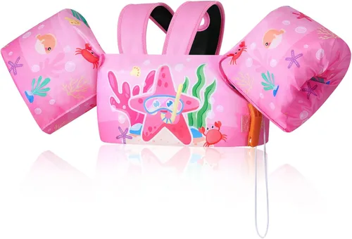 Vista 25 de Moko Banda de natación para niños de 20-30-50 libras, bonito chaleco de natación de dibujos animados para niños pequeños, flotadores de piscina