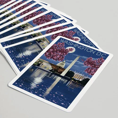 Vista 5 de Lantern Press Washington, DC, escena nocturna (52 cartas de juego, baraja de cartas de tamaño póquer con comodines)