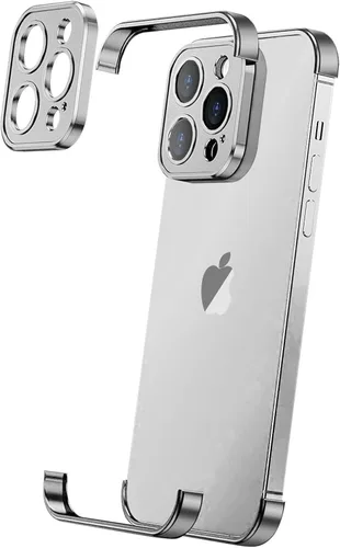 Vista 9 de Losin Funda compatible con iPhone 15 con protector de lente de cámara, metal de aluminio, sin marco, diseño sin bordes, delgada y ligera, a prueba