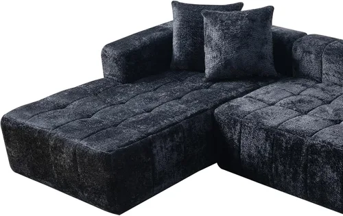Vista 8 de WILLIAMSPACE Sofá modular Cloud de 107.9 pulgadas para sala de estar, moderno sofá tapizado de espuma de espuma para el suelo, sofá en forma de L
