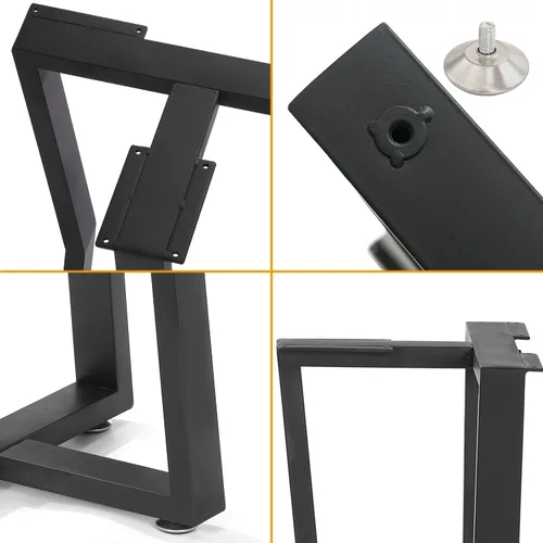 Vista 7 de Juego de 2 patas de escritorio de metal, patas de mesa en forma de T resistentes de 28 pulgadas de alto x 16 pulgadas de ancho, patas de metal