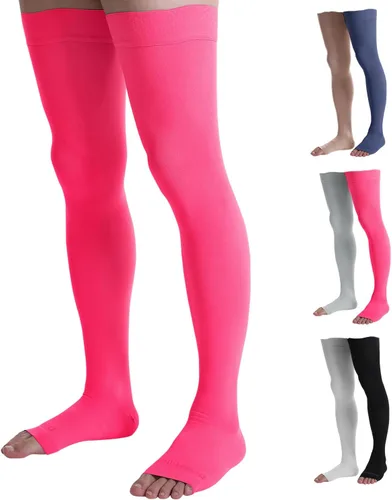 Vista 13 de Doc Miller Thigh High Compression Socks 20-30mmHg Open Toe, Varicose Veins, Calf, Leg & Ankle Support, Pregnancy & Maternity Stockings, Small to