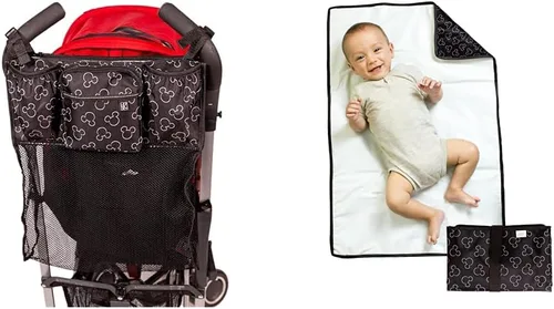 Vista 7 de J.L. Childress Disney Baby Cups 'N Cargo - Organizador universal para cochecito y accesorios, ganchos para cochecito de Mickey Black y Disney Baby