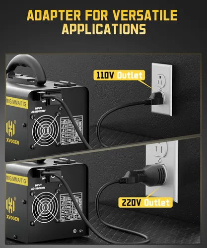 Vista 3 de H HZXVOGEN Soldador MIG 140A 110V/220V, sin gas MIG/Lift TIG/Stick máquina de soldadura 3 en 1 con sinérgico, IGBT inversor portátil máquina